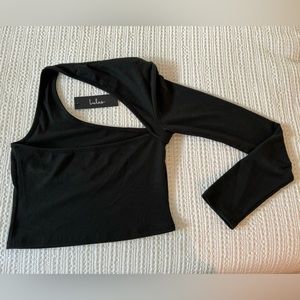 Lulu's Black Asymmetrical Top